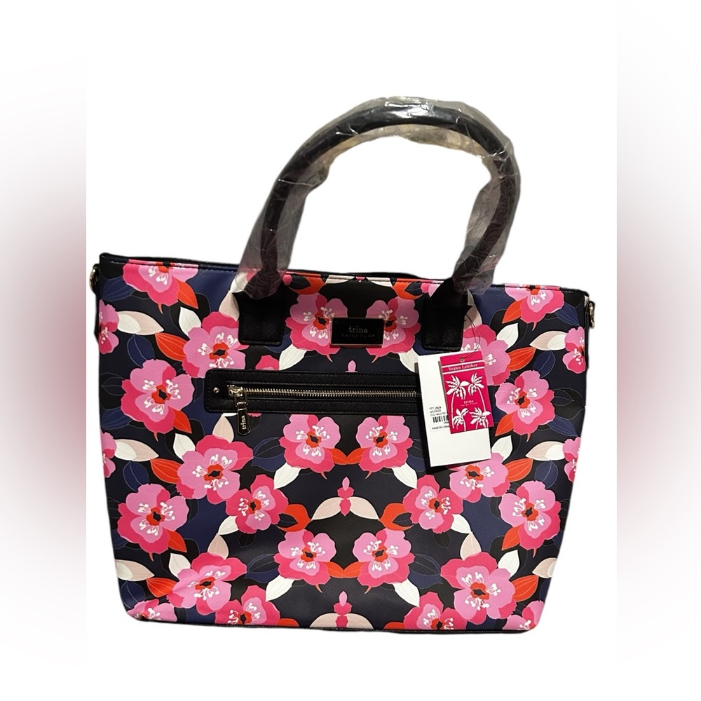 Brand New gorgeous floral, blue / pink Trina Turk NWT purse Tote L #NWT #tote - Picture 14 of 14